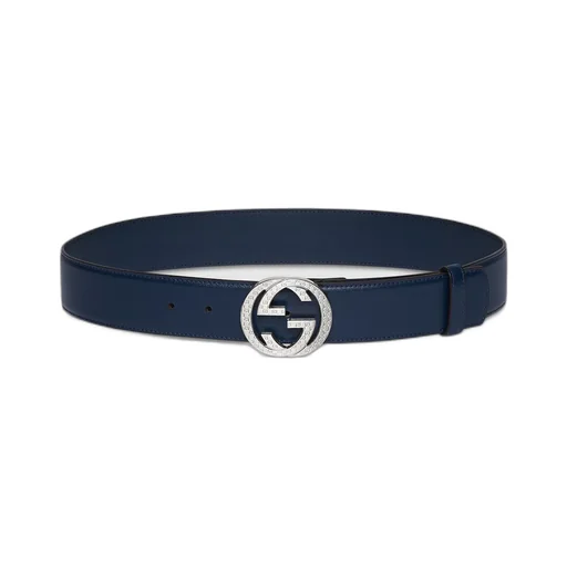 Belt With Interlocking G Engraved Buckle