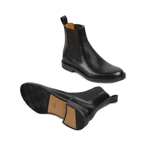 Ankle Boot With Leather Web