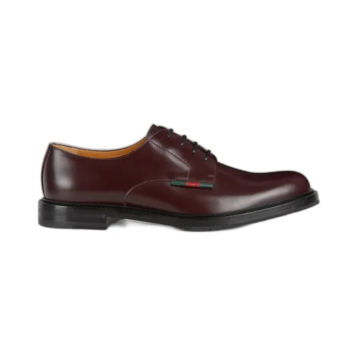 Lace-Up Shoe With Leather Web