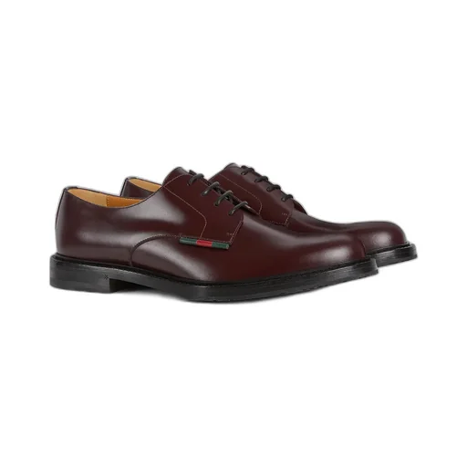 Lace-Up Shoe With Leather Web