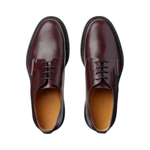 Lace-Up Shoe With Leather Web