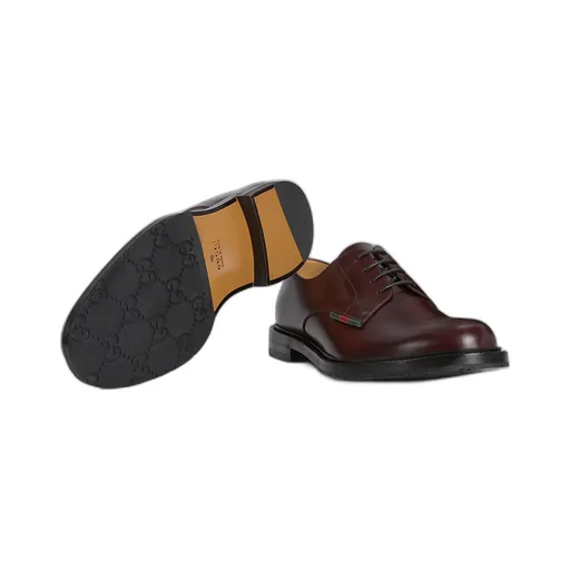 Lace-Up Shoe With Leather Web