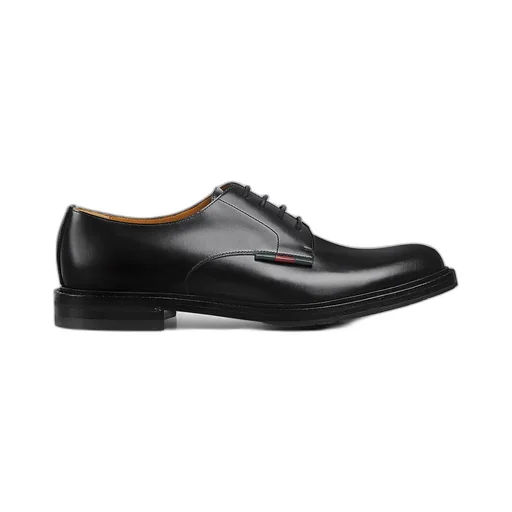 Lace-Up Shoe With Leather Web