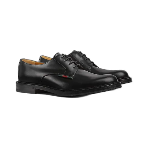 Lace-Up Shoe With Leather Web