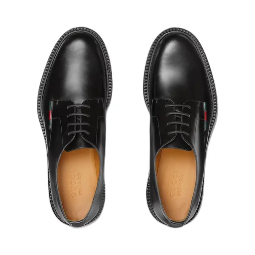 Lace-Up Shoe With Leather Web