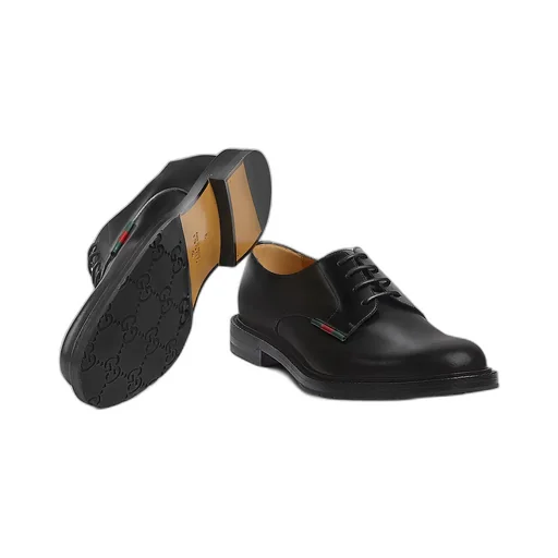 Lace-Up Shoe With Leather Web