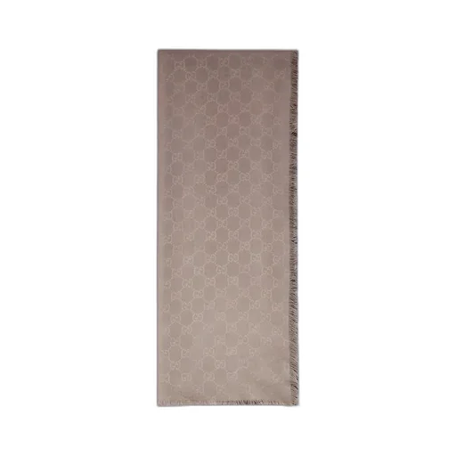 Gg Wool Silk Jacquard Stole