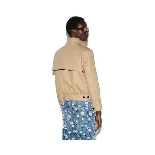 Embossed Cotton Drill Bomber Jacket
