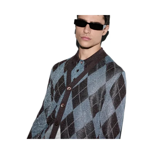 Lamé And Wool Cardigan