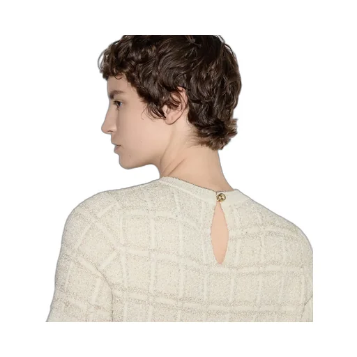 Wool And Lamé Check Jacquard Top