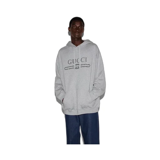 Embroidered Jersey Hooded Sweatshirt
