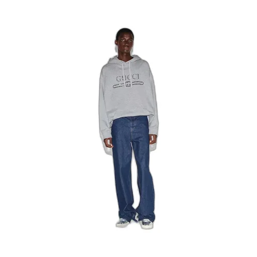 Embroidered Jersey Hooded Sweatshirt