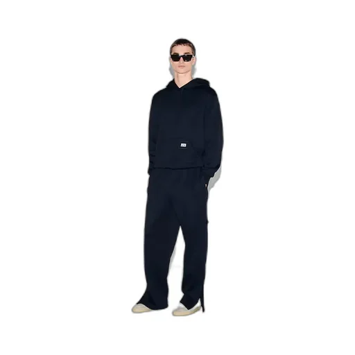 Wide Leg Nylon Jersey Trousers
