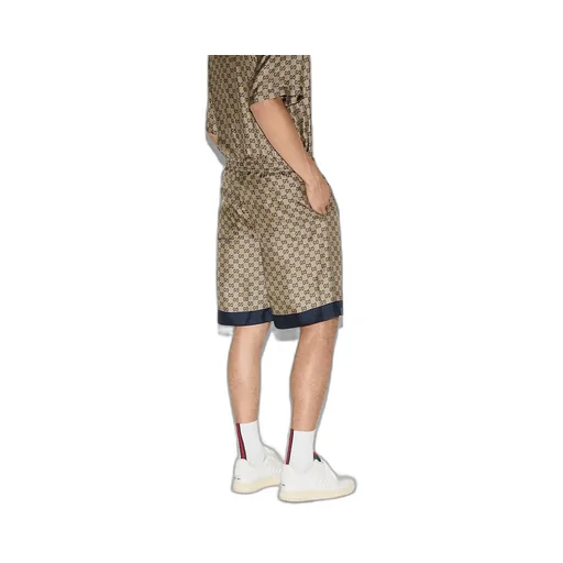 Printed Silk Twill Shorts