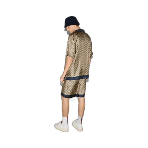 Printed Silk Twill Shorts