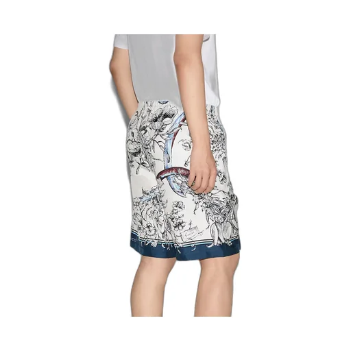 Printed Silk Shorts