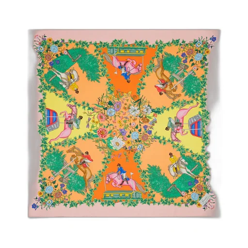 Allover Floral Print Silk Carré