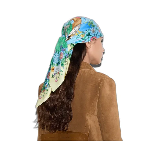 Allover Floral Print Silk Carré