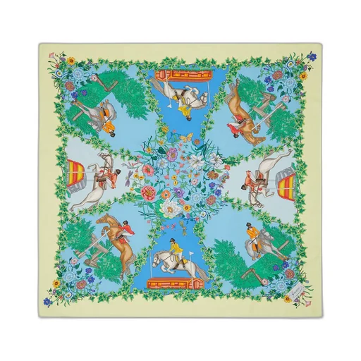 Allover Floral Print Silk Carré