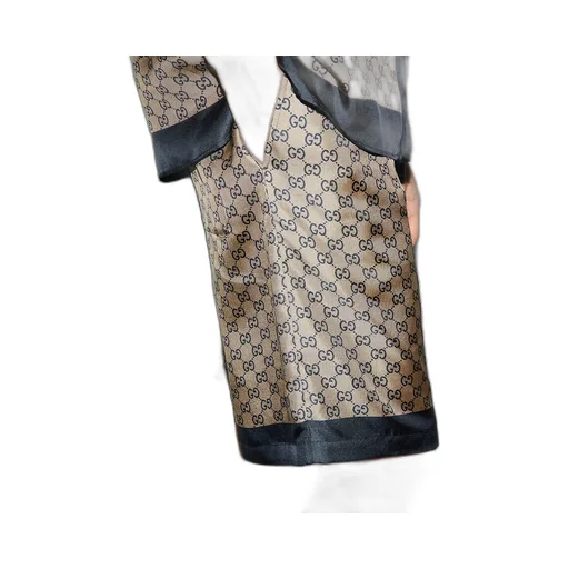 Printed Silk Twill Shorts