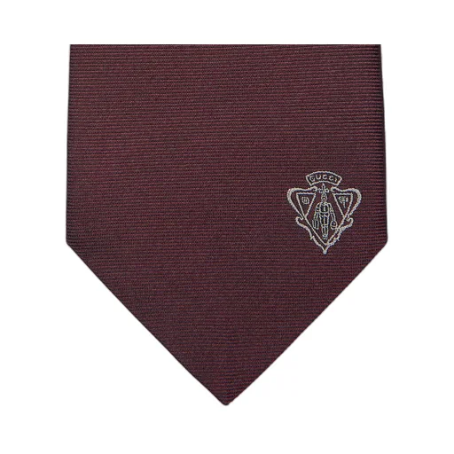 Silk Jacquard Tie With Gucci Crest
