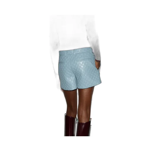 Gg Embossed Leather Short