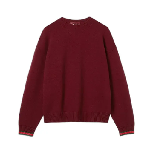 Cashmere Wool Sweater With Web Trim