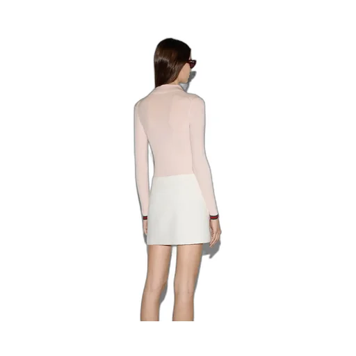 Cashmere And Silk Polo Top With Web