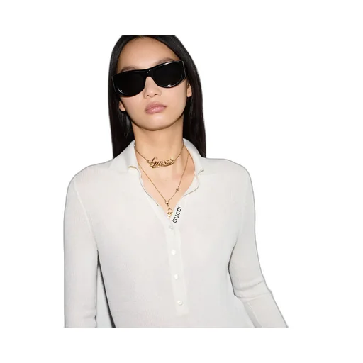 Cashmere And Silk Polo Top With Web