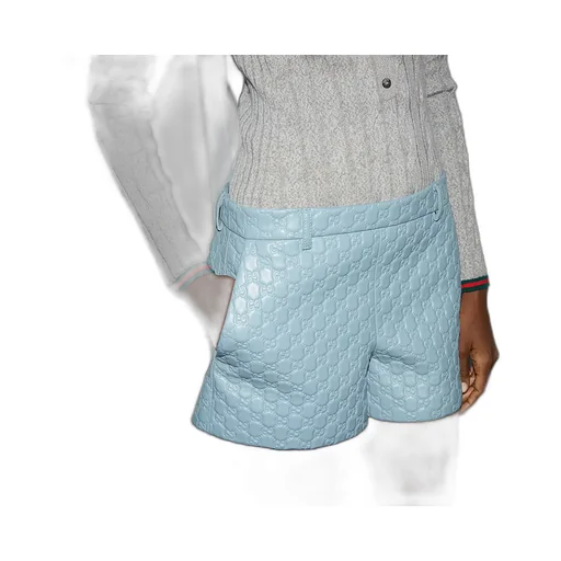 Gg Embossed Leather Short