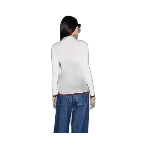 Cashmere And Silk Polo Top With Web