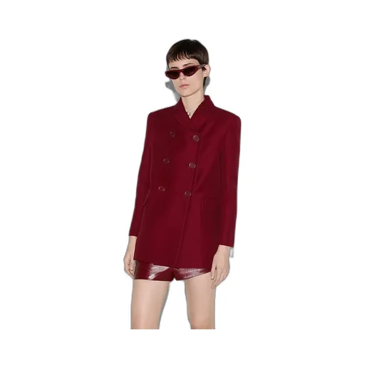 Wool Silk Cady Jacket With Martingale