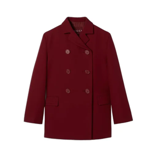 Wool Silk Cady Jacket With Martingale