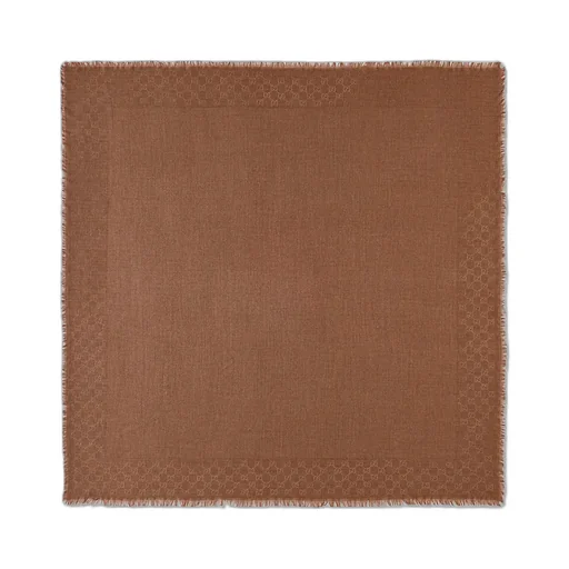 Gg Wool Silk Jacquard Shawl