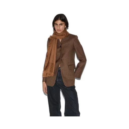 Gg Wool Silk Jacquard Shawl