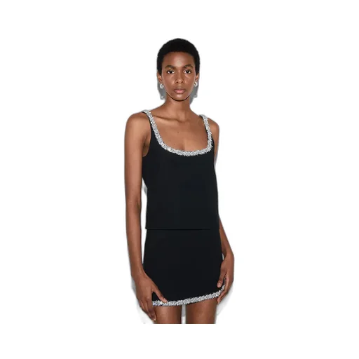 Embroidered Wool Silk CrÊPe Top