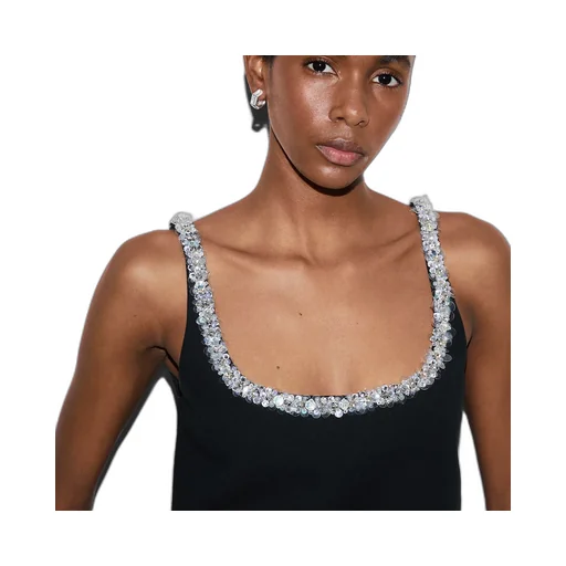 Embroidered Wool Silk CrÊPe Top
