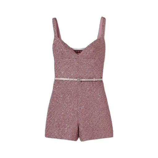 Sequined Lamé Tweed Jumpsuit