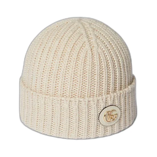 Rib Knit Wool Lamé Hat
