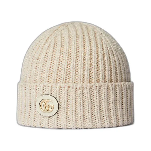 Rib Knit Wool Lamé Hat