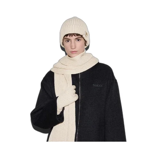 Rib Knit Wool Lamé Hat
