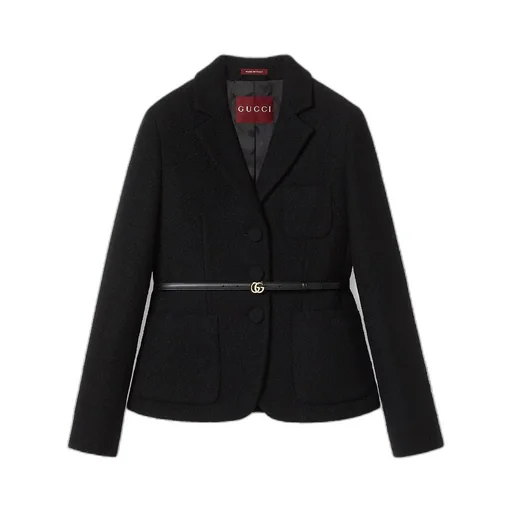 Wool Bouclé Jacket With Embroidery