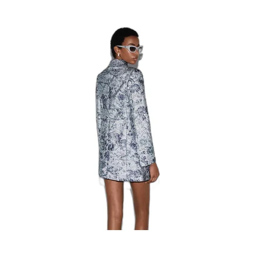 Floral Lamé Brocade Coat