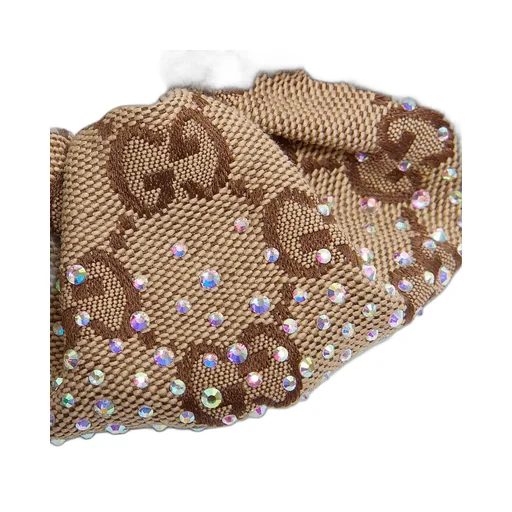 Gg Canvas Scrunchie With Crystals