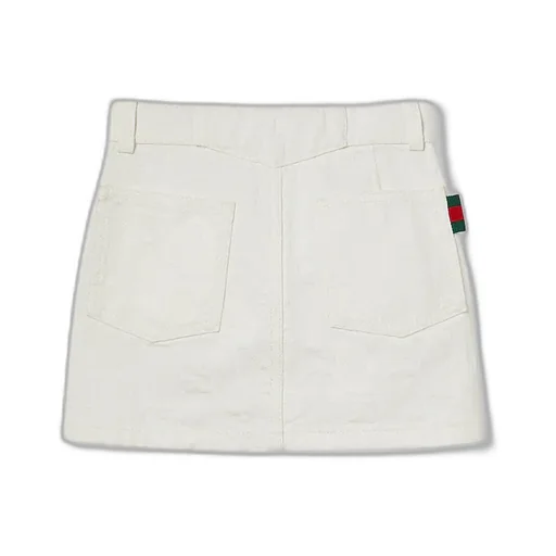 Children's Gg Denim Skirt With Web