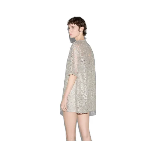 Floral Lace Lamé Top