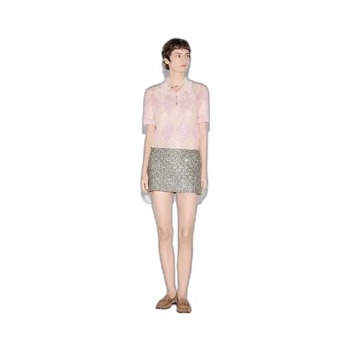 Embroidered Gg Wool Tweed Mini Skirt