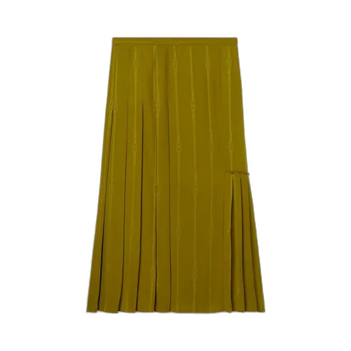 Chain And Belt Silk Jacquard Skirt