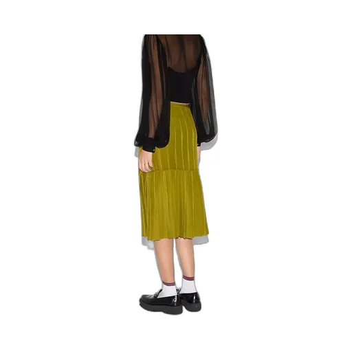 Chain And Belt Silk Jacquard Skirt