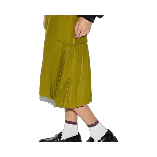 Chain And Belt Silk Jacquard Skirt